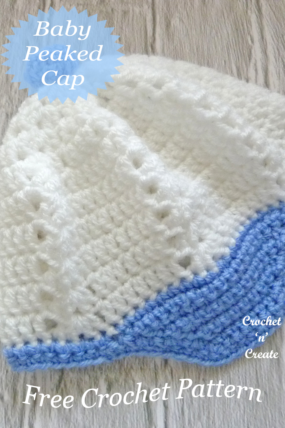 crochet baby peaked cap