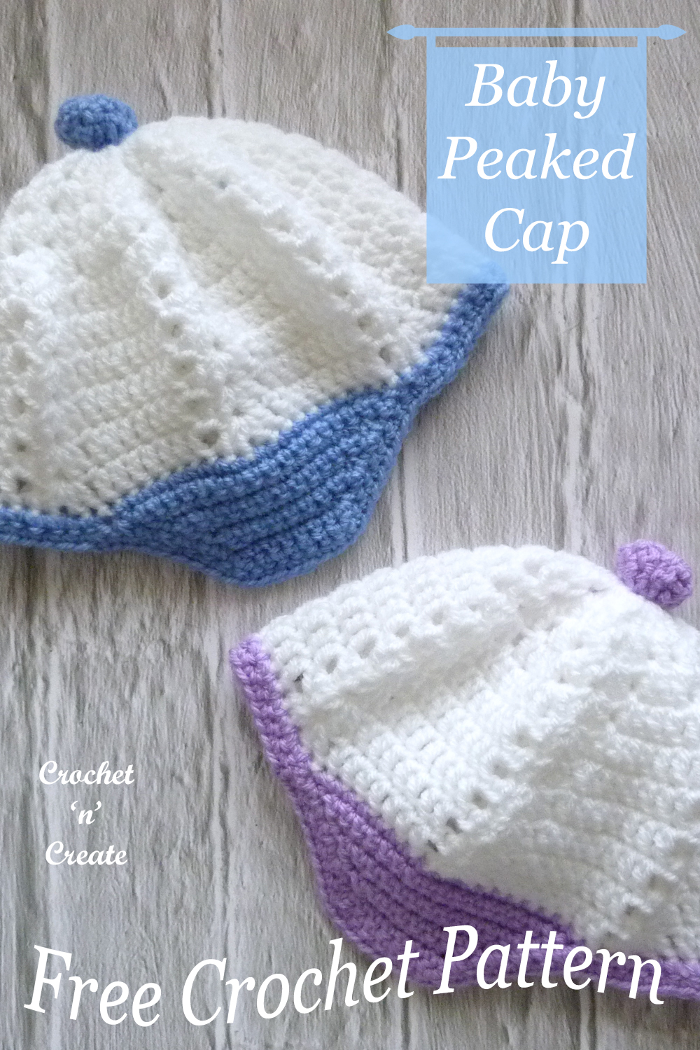 crochet baby peaked cap