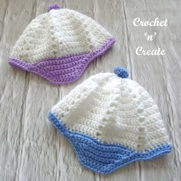 crochet baby peaked cap