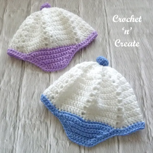 crochet baby peaked cap