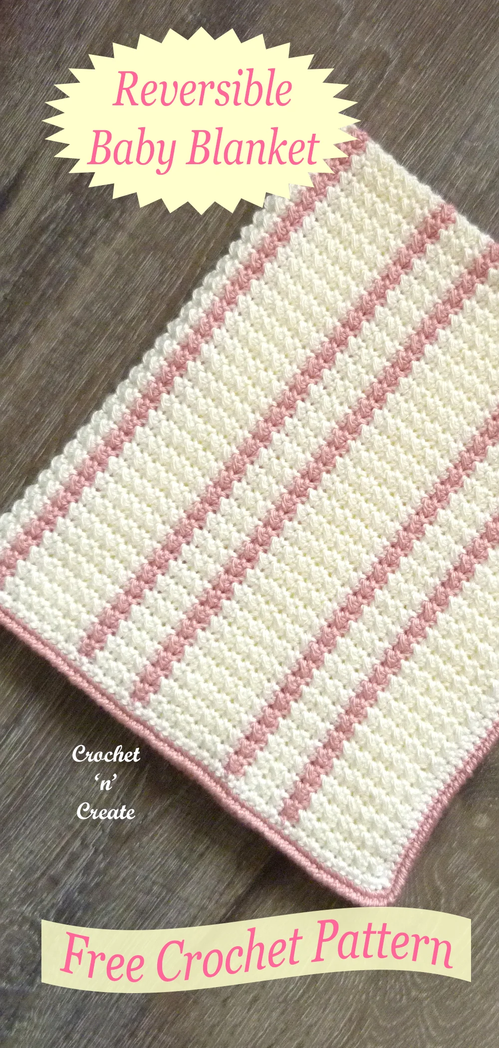 reversible crochet baby blanket