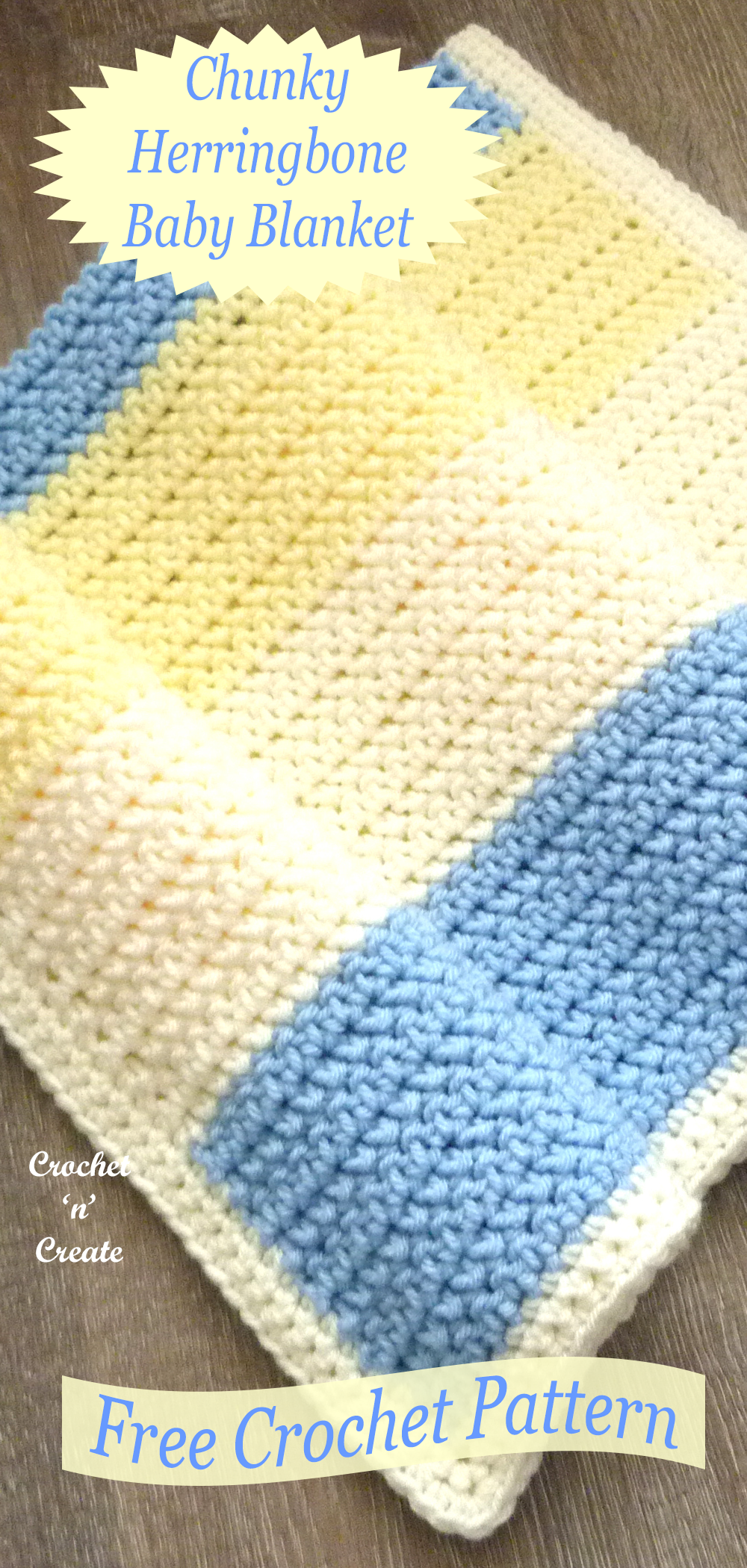 chunky herringbone baby blanket free