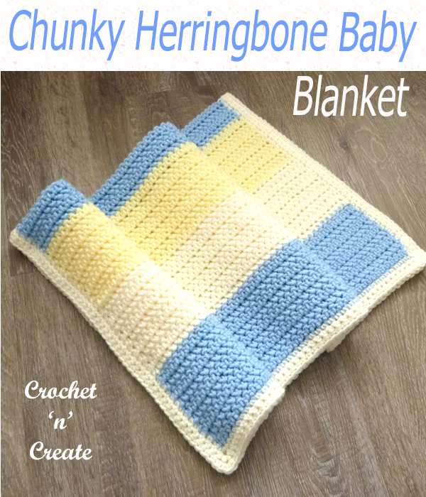 chunky herringbone baby blanket