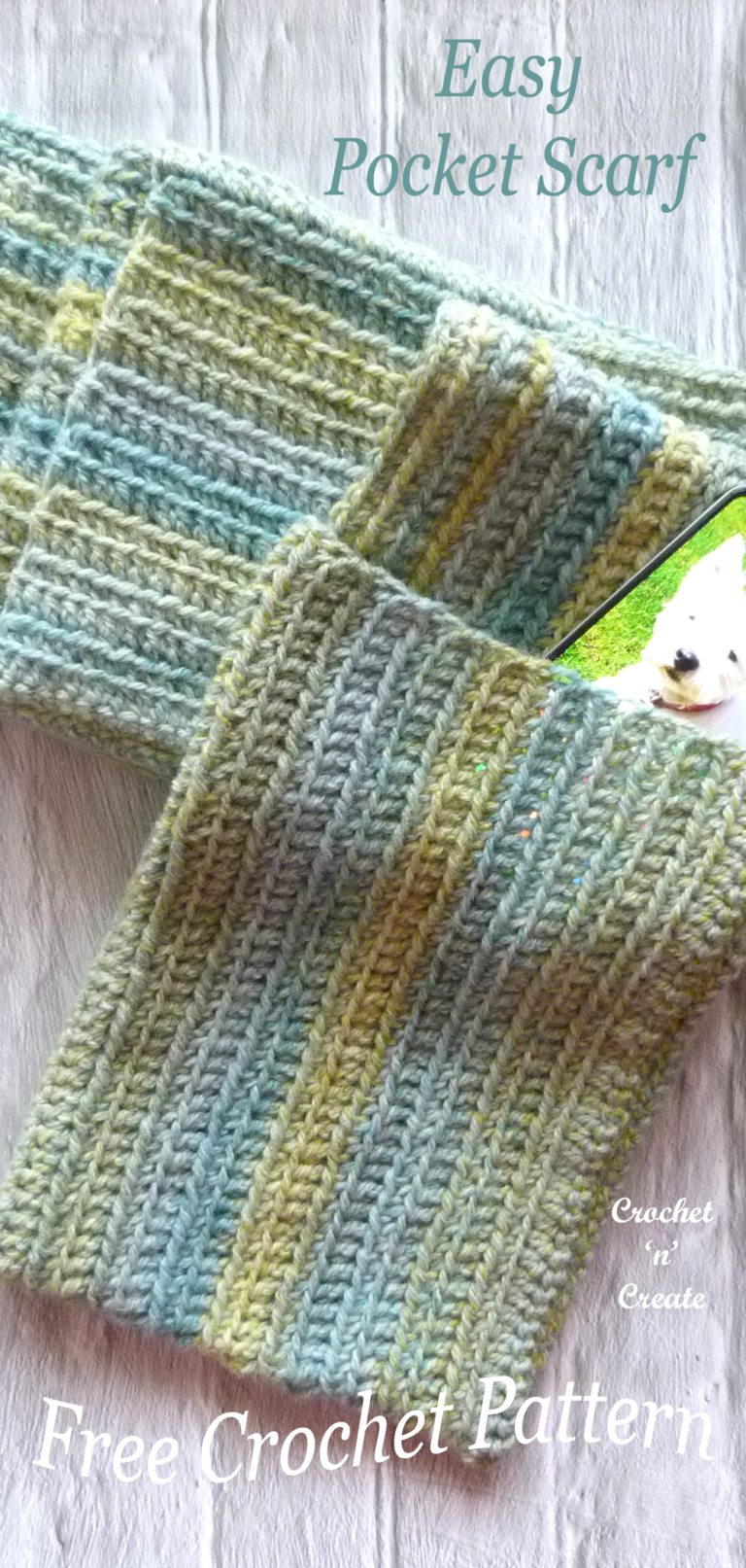 Crochet Easy Pocket Scarf Free Pattern on Crochet 'n' Create