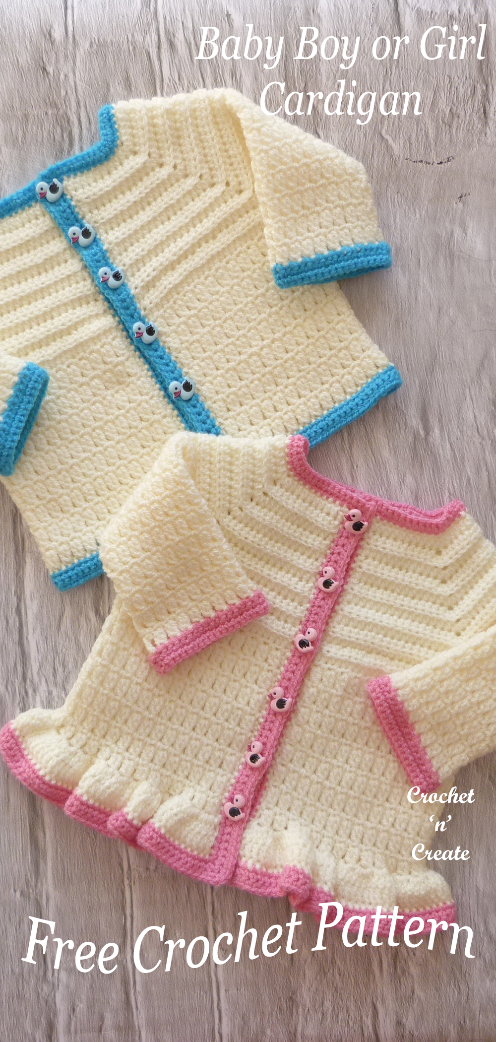 crochet baby boy or girl cardigan