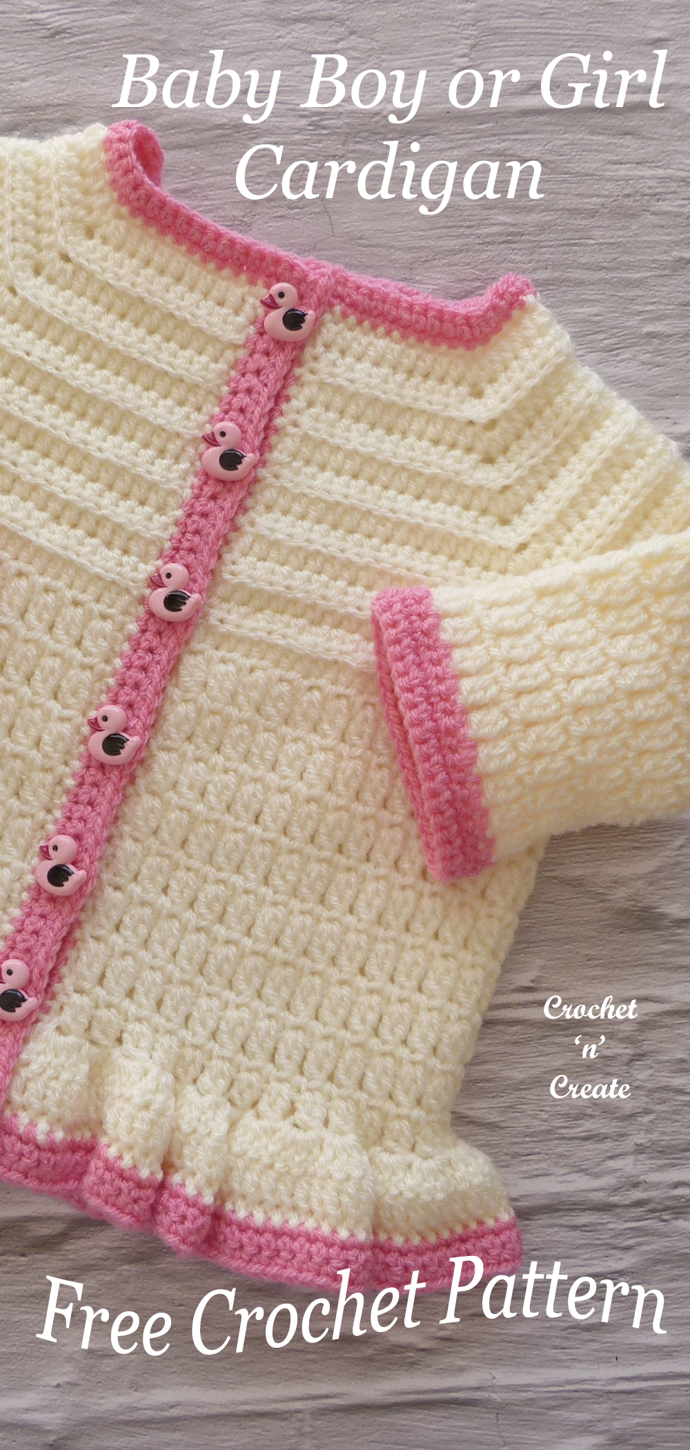 crochet baby boy or girl cardigan