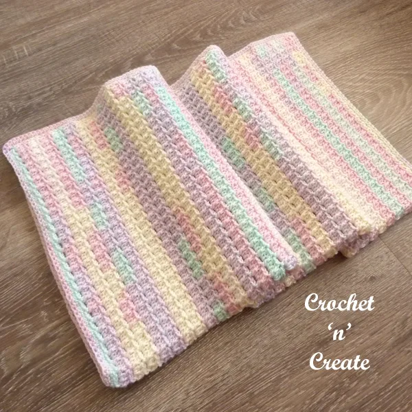 crochet raised brick baby blanket