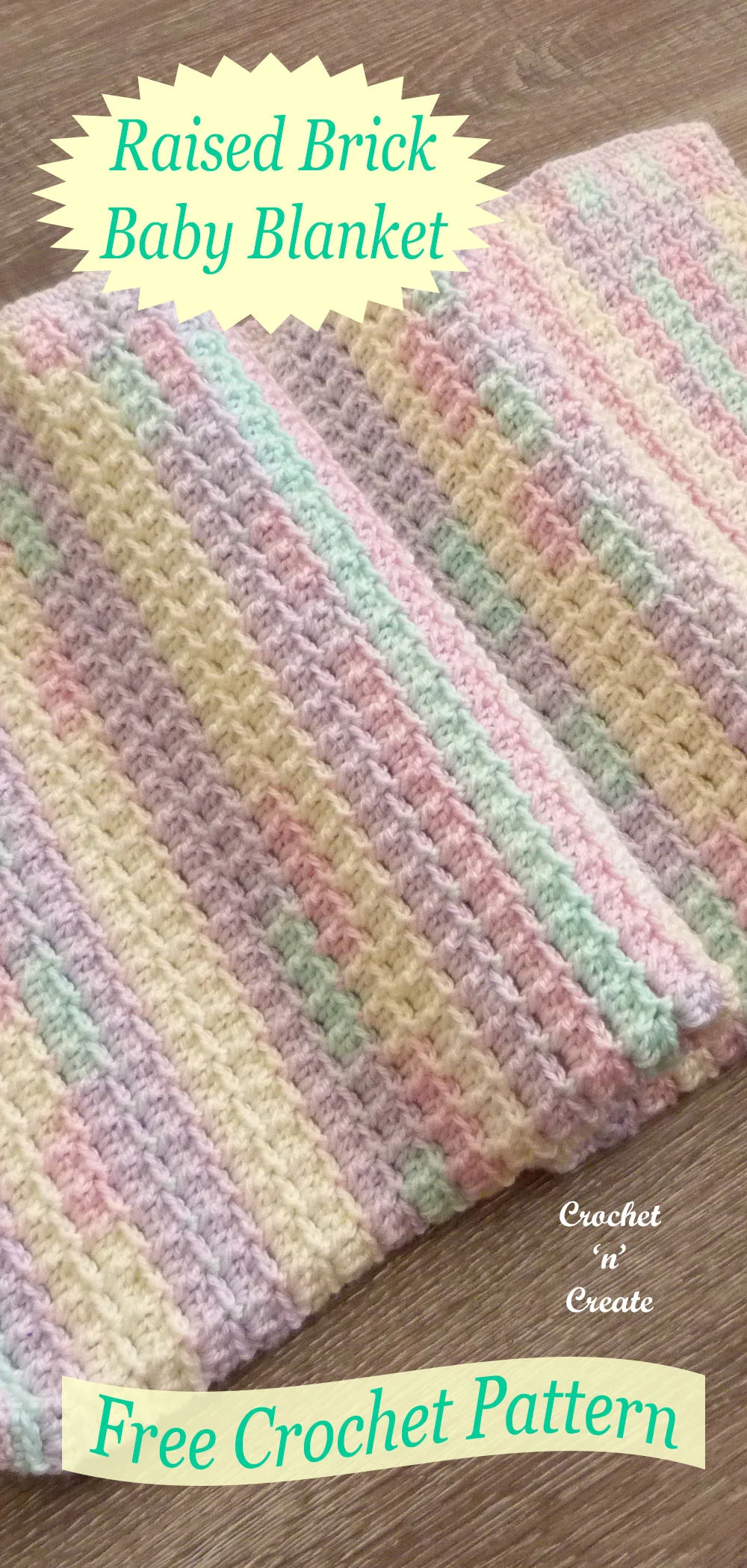 crochet raised brick baby blanket