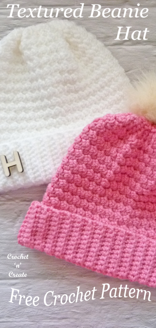 Crochet Textured Beanie Hat Pattern free crochet on Crochet 'n' Create