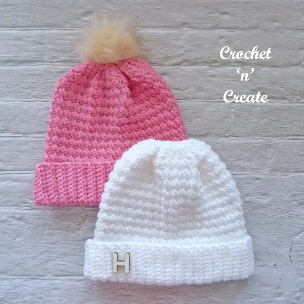 crochet textured beanie hat pattern