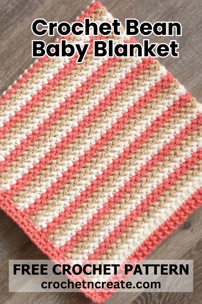 Crochet Bean Stitch Baby Blanket Free Pattern on Crochet 'n' Create