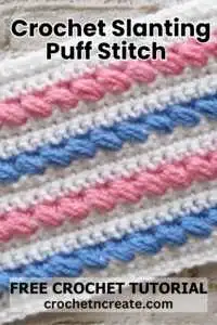 Crochet Slanting Crossed Puff Stitch