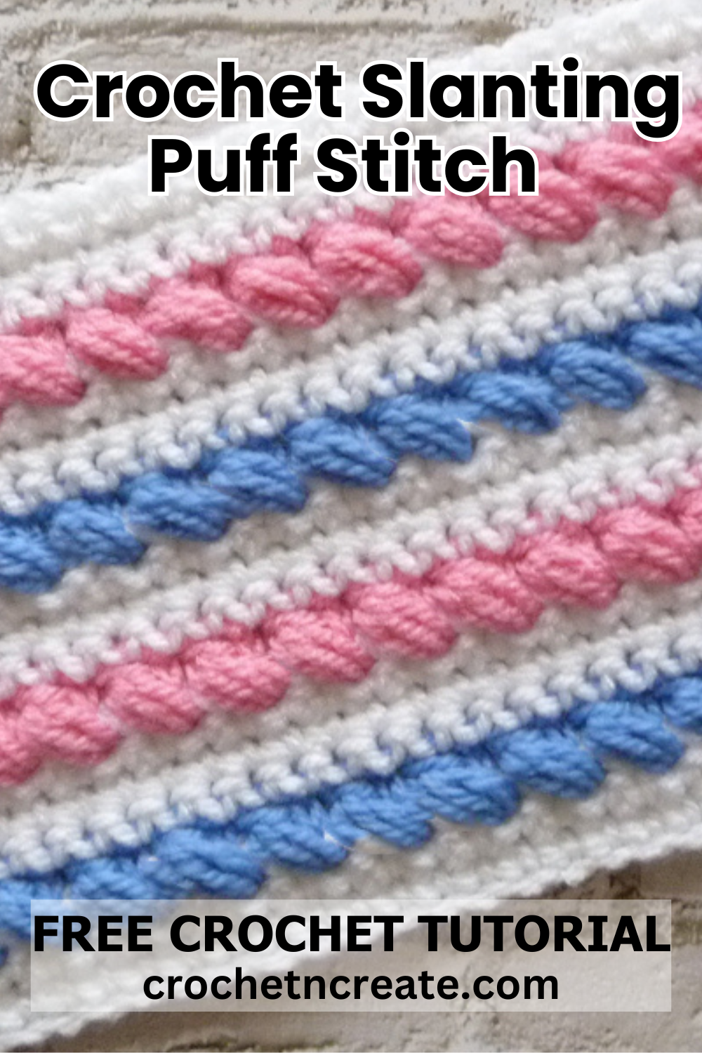 Crochet Slanting Crossed Puff Stitch