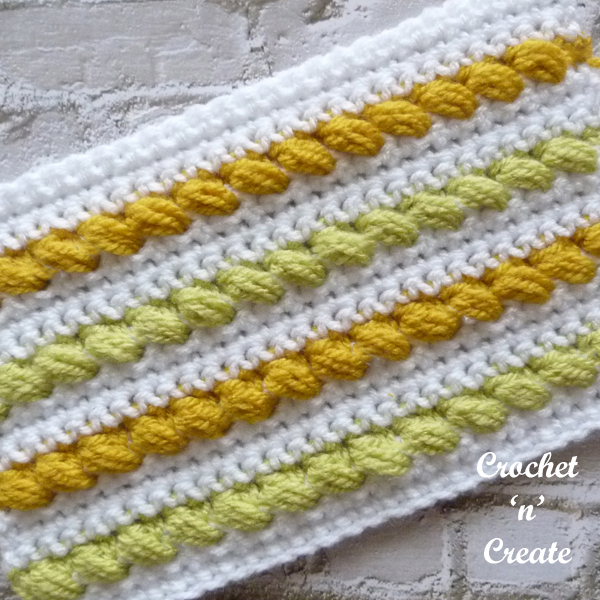 crochet slanting crossed puff stitch