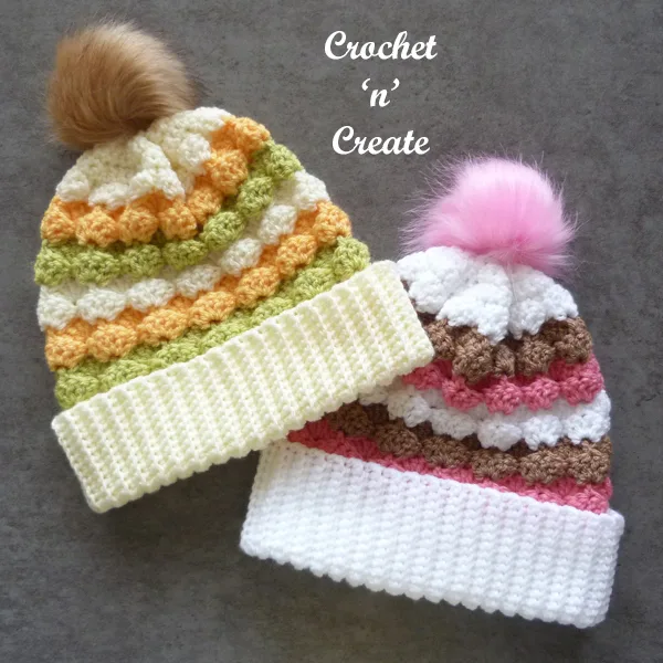 crochet scales beanie hat