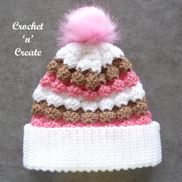crochet scales beanie hat