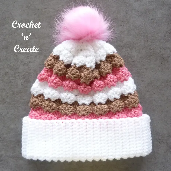 crochet scales beanie hat