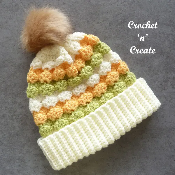 crochet scales beanie hat