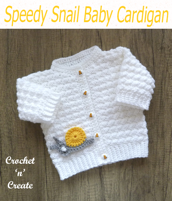 speedy snail baby cardigan