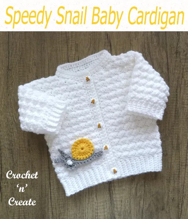 speedy snail baby cardigan