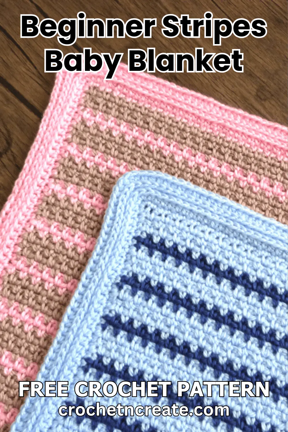 Free Crochet Beginner Stripes Baby Blanket