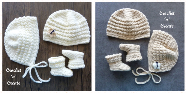 bubbles baby hats-booties