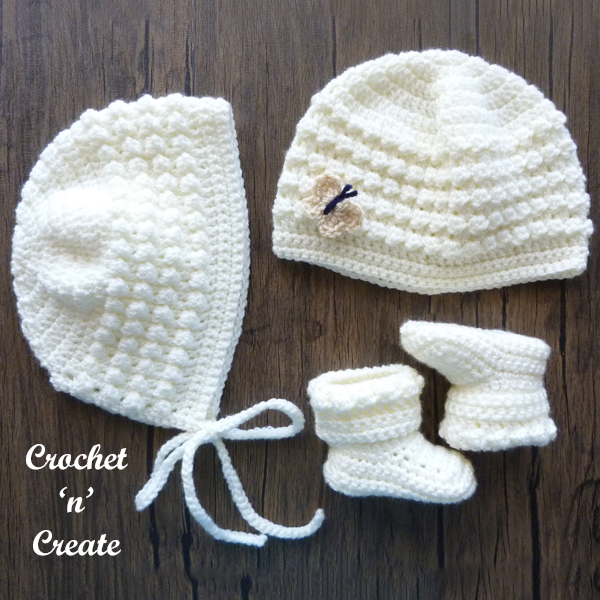 bubbles baby hats and booties