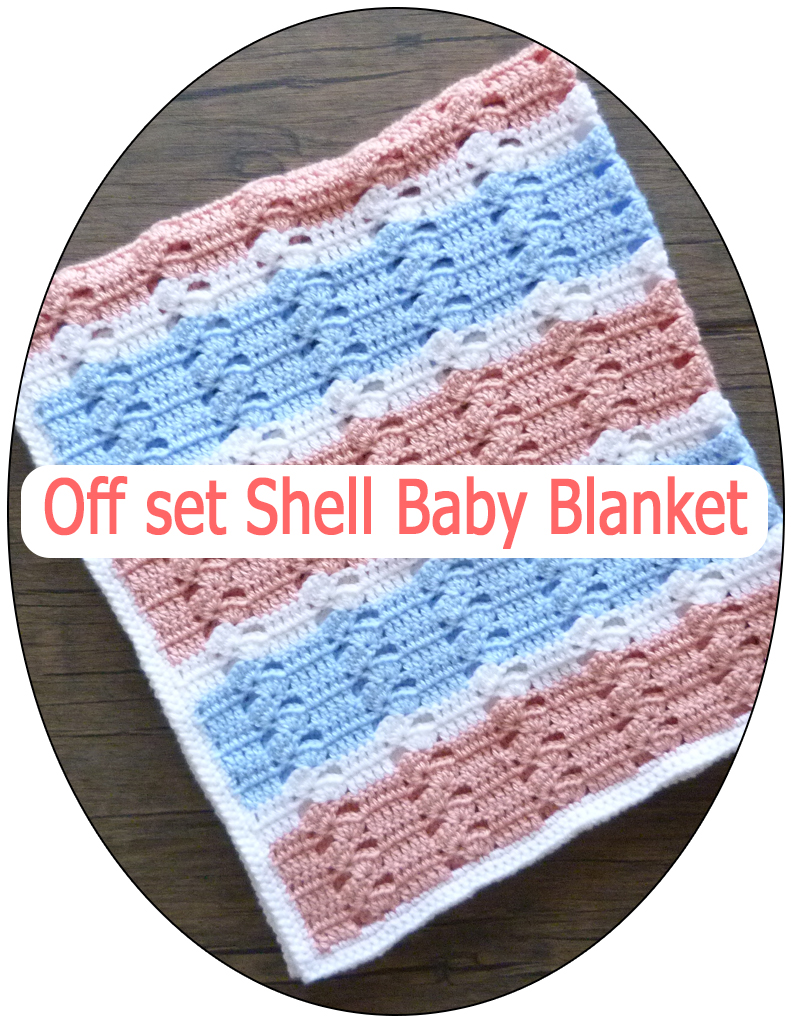 off set shell baby blanket
