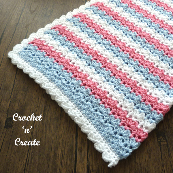 crochet striped baby blanket